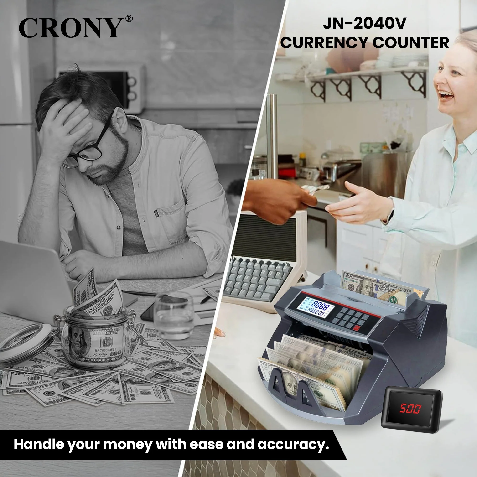 CRONY Banknote Verifiers JN-2040V Money Counter machine - Image 16