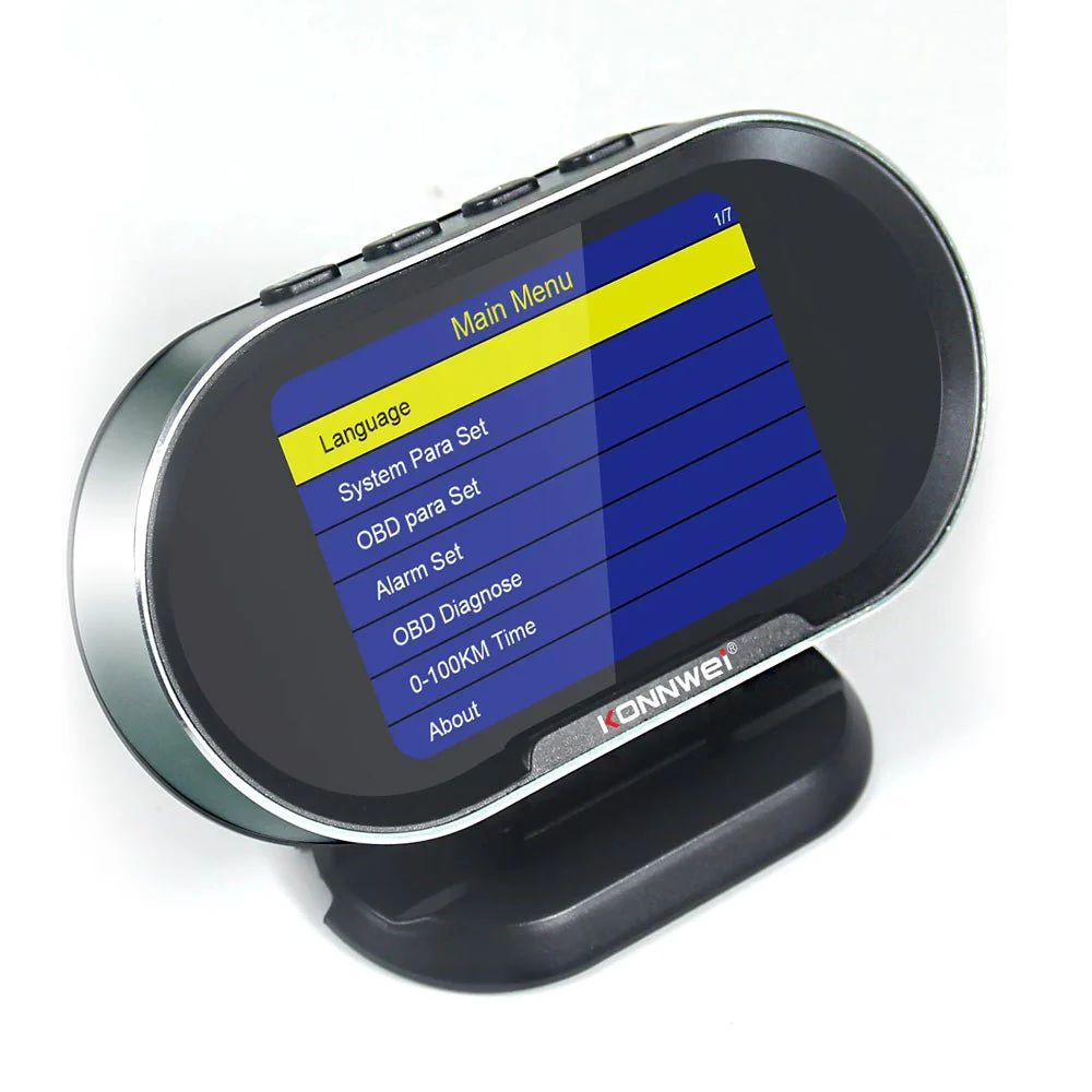 KONNWEI KW206 HUD OBD2 Car Diagnostic Scanner On-Board Computer Gauge DTC Engine Code Reader Voltage Test LCD Screen Built-in Speaker - Image 15