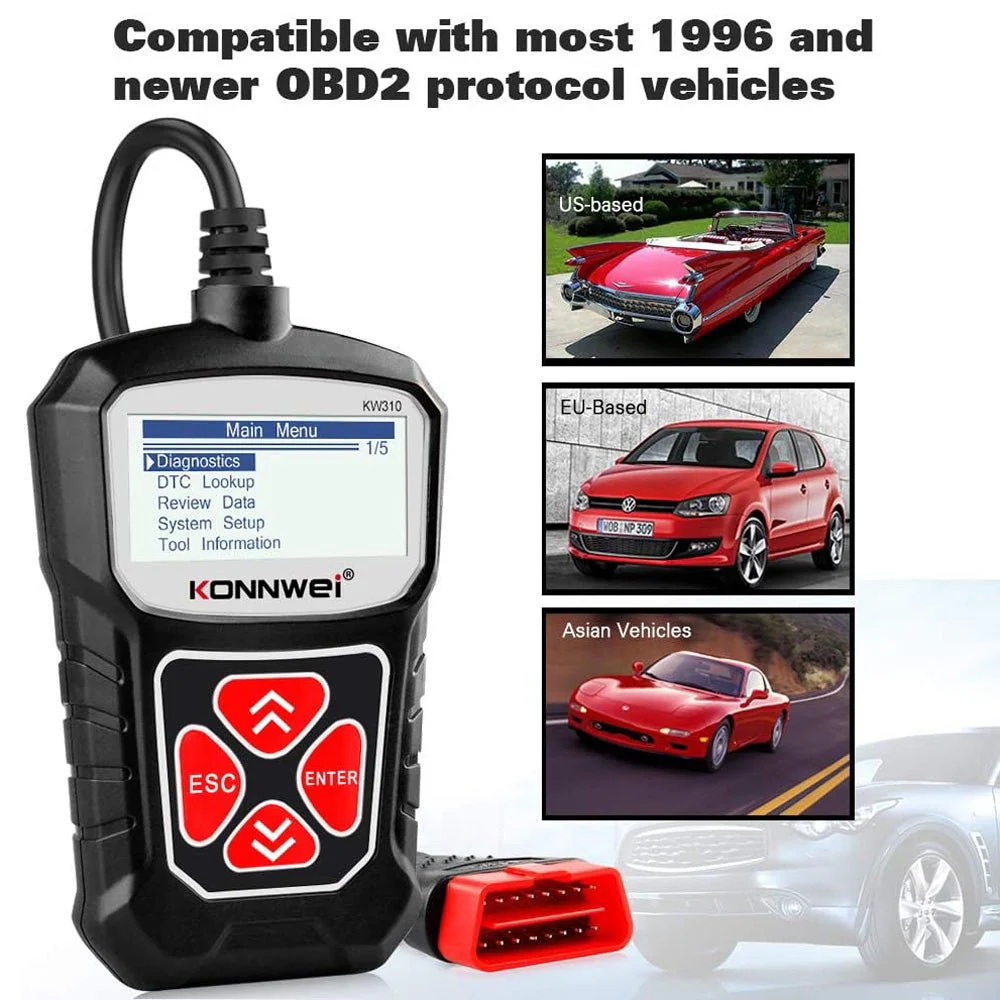 KONNWEI KW310 CAN OBD Scan Tool OBD2 Scanner Full OBDII - Image 7