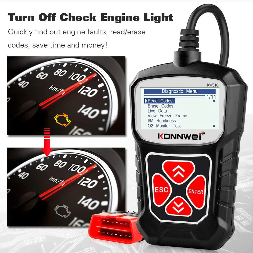 KONNWEI KW310 CAN OBD Scan Tool OBD2 Scanner Full OBDII - Image 8