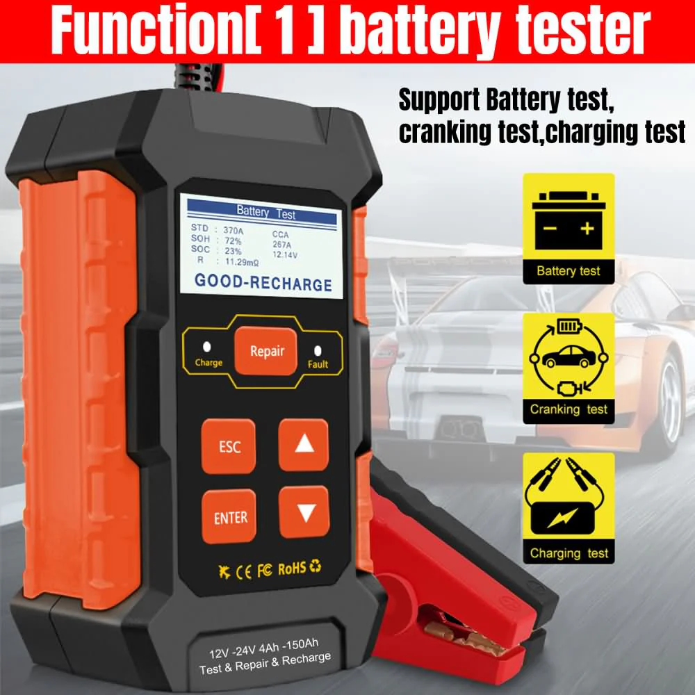 KONNWEI KW520 12V/10A-24V/5A Battery Tester+Charger+Repair Tool with tester and repair function - Image 5