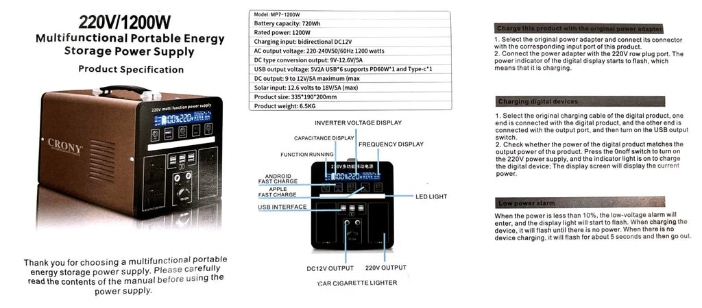 MP7-1200W Portable Power Station - Image 4