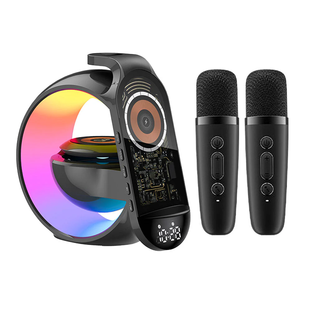 Multi-G table lamp BT speaker & MIC & clock & wireless charge Big G table lamp Bluetooth speaker with wheat belt clock with multi-function wireless charge - Image 13