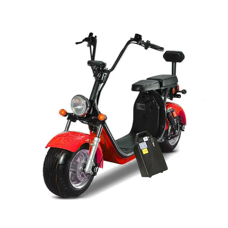 CRONY High Speed Harley+LI-ion battery+BT+double seat 2 wheel Electric Motorcycle Red Spider