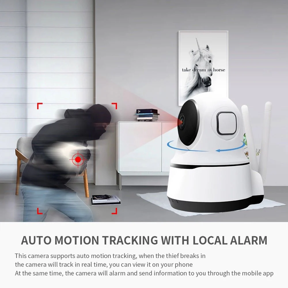 CRONY NIP-26 1080p WiFi Home Smart Camera, Indoor Security Surveillance with Night Vision, Monitor with iOS, Android App, Compatible with Google Home - Image 2
