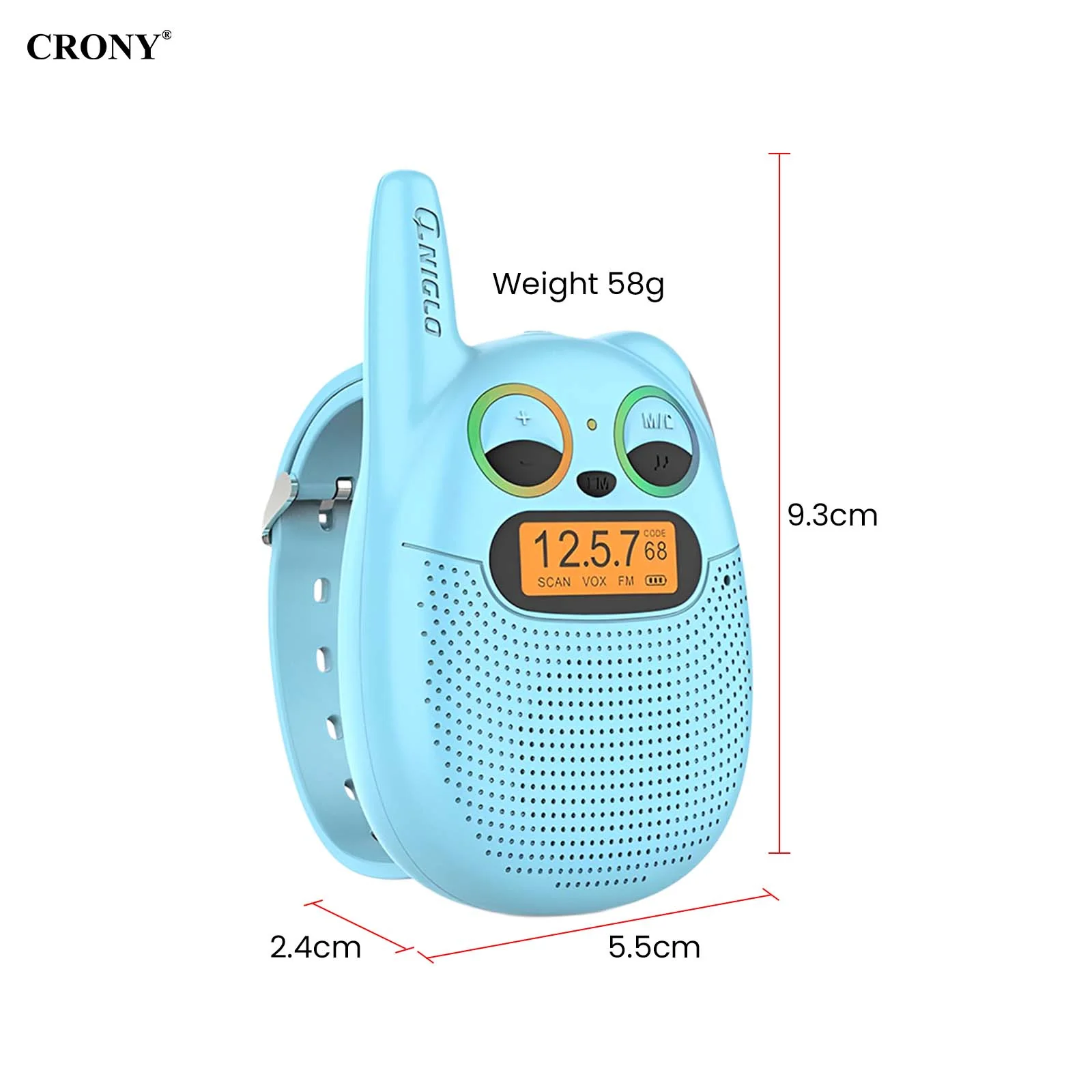 Crony The Q136 Mini Walkie Talkie is a compact and easy-to-use communication device designed for children - Image 3