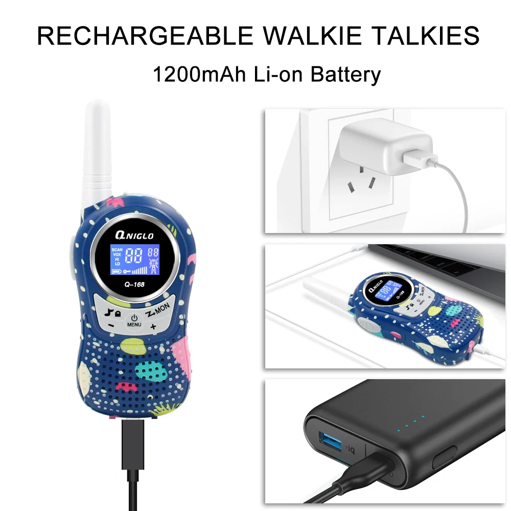 Crony The Q168 Plus Mini Walkie Talkie is a lightweight, portable communication device designed especially for children aged 3–8 years. - Image 4