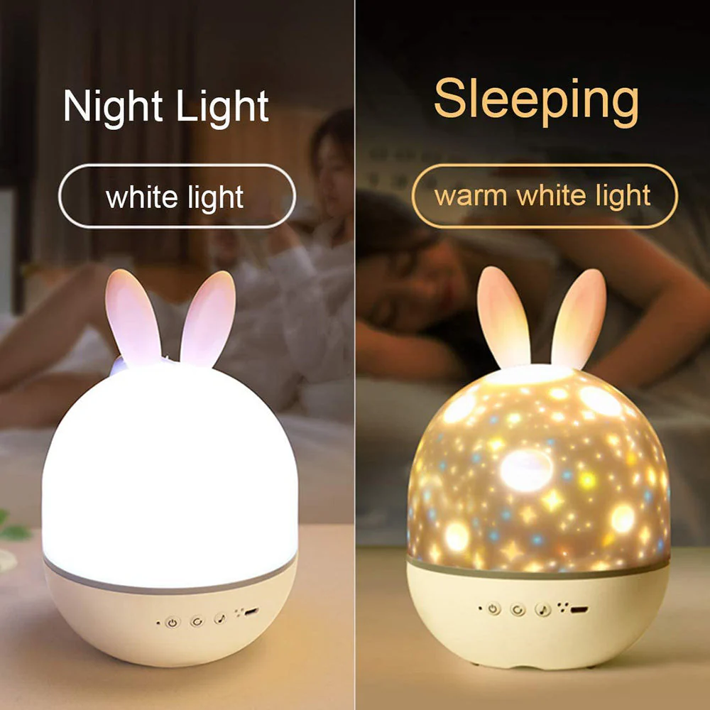 rabbit 6 kinds of pattern light Starry Sky Luminous Projection Nebula Music - Image 3