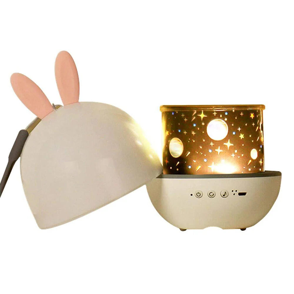rabbit 6 kinds of pattern light Starry Sky Luminous Projection Nebula Music - Image 5