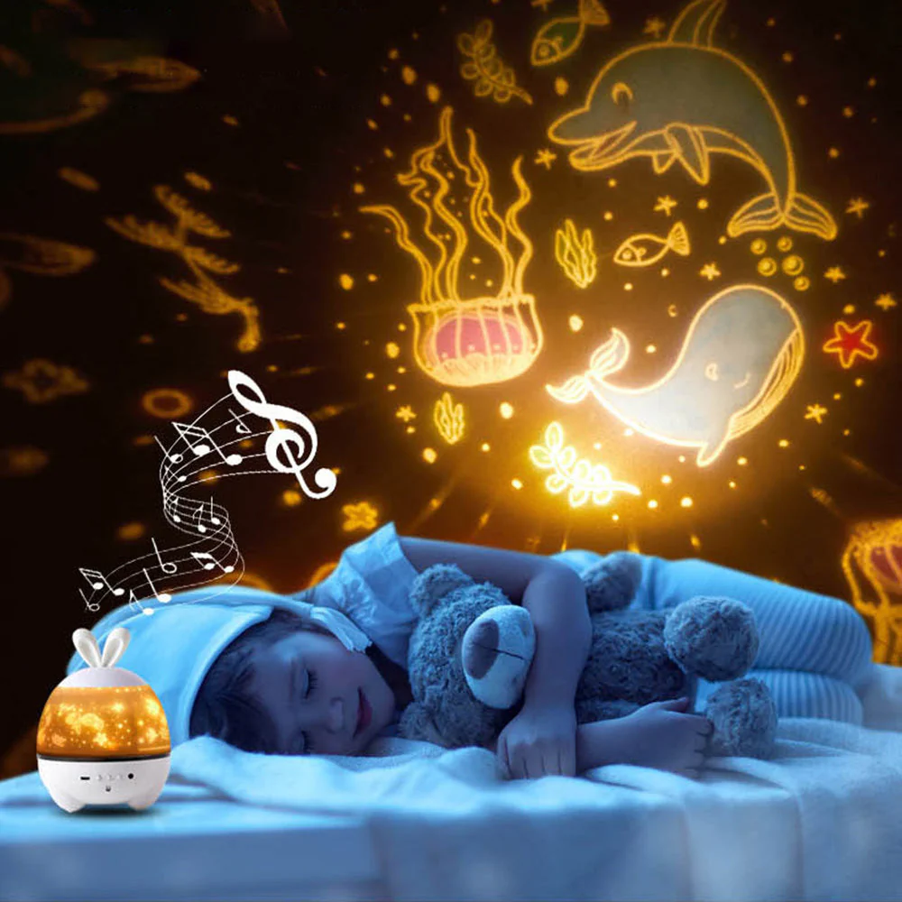 rabbit 6 kinds of pattern light Starry Sky Luminous Projection Nebula Music - Image 8