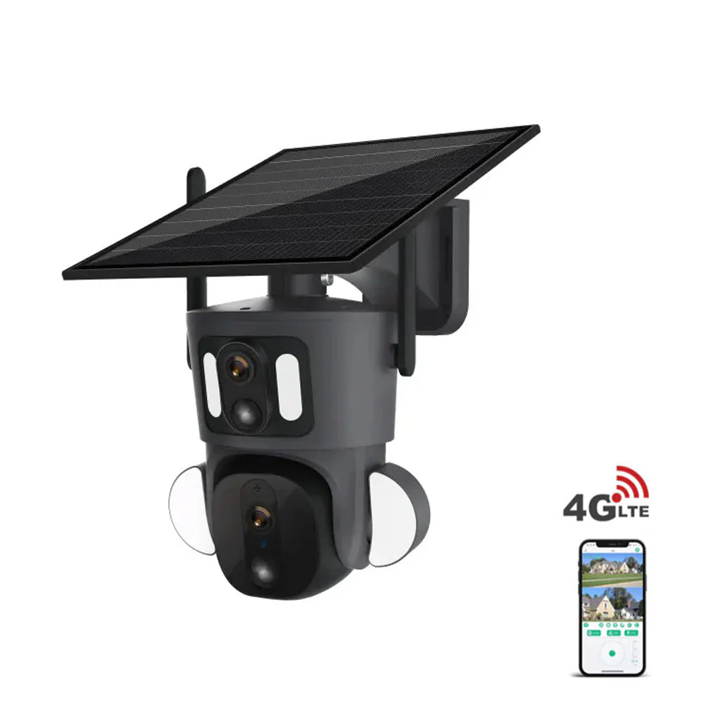RBX-SD320 4G-4K-8MP RBX-SD320 WIFI-4K-8MP Solar Dual Linkage Battery PT Camera Built in Battery Outdoor Auto Human Tracking Solar Dual lens Camera - Image 3
