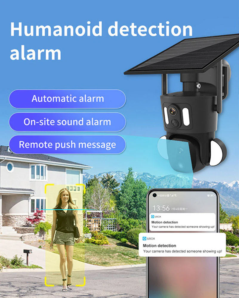 RBX-SD320 4G-4K-8MP RBX-SD320 WIFI-4K-8MP Solar Dual Linkage Battery PT Camera Built in Battery Outdoor Auto Human Tracking Solar Dual lens Camera - Image 6