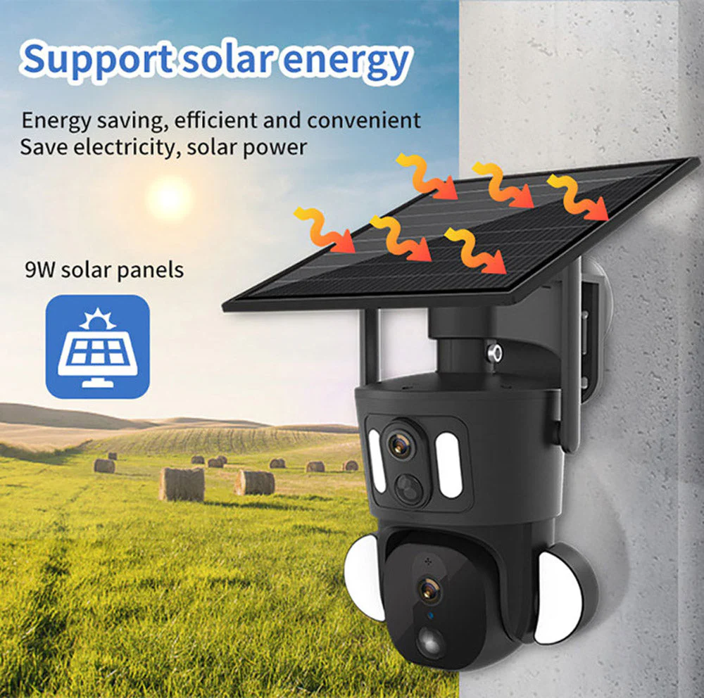 RBX-SD320 4G-4K-8MP RBX-SD320 WIFI-4K-8MP Solar Dual Linkage Battery PT Camera Built in Battery Outdoor Auto Human Tracking Solar Dual lens Camera - Image 9