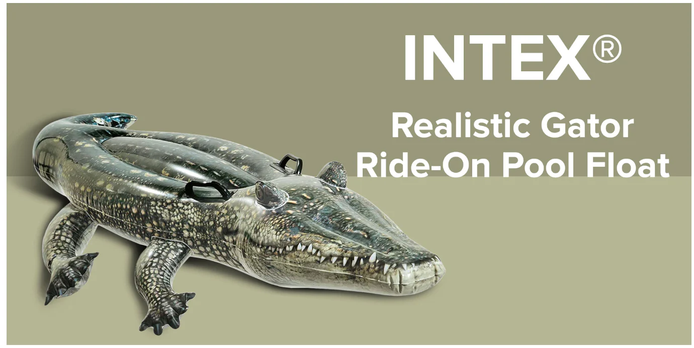 Realistic Gator Ride-On Pool Float 170 x 86cm TOYS - Image 4