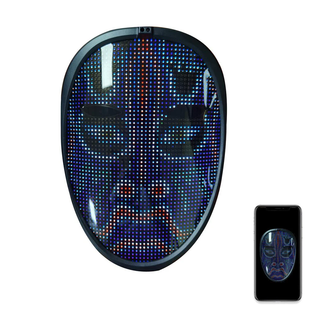 Crony Shining App cosplay Mask With Bluetooth App Party Face Changing Led Display Mask For Party