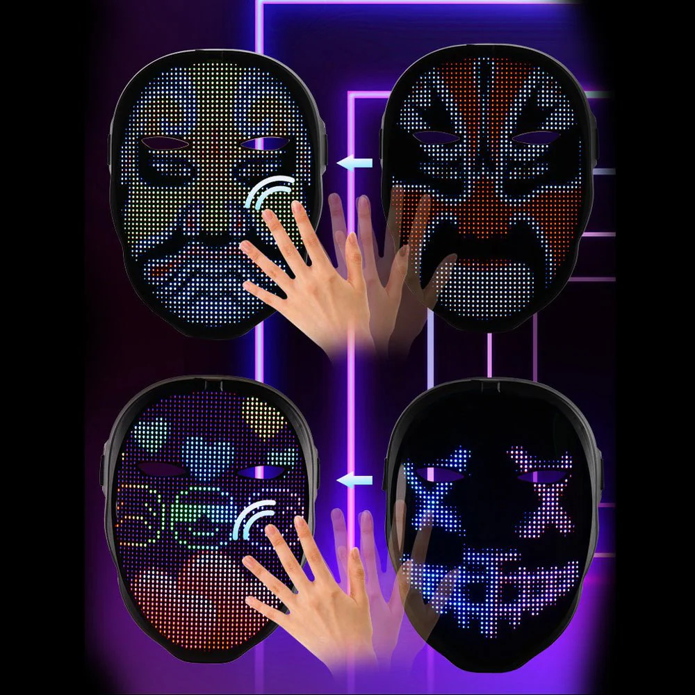 Crony Shining App cosplay Mask With Bluetooth App Party Face Changing Led Display Mask For Party - Image 13