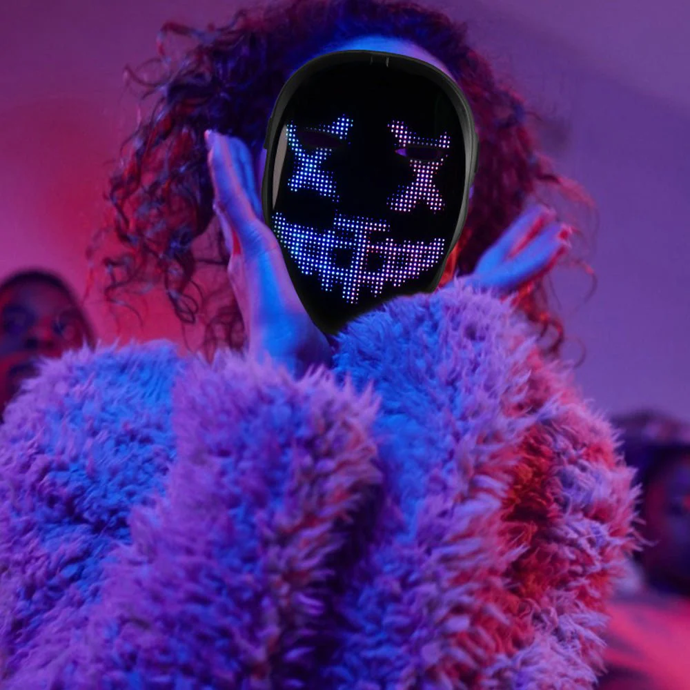 Crony Shining App cosplay Mask With Bluetooth App Party Face Changing Led Display Mask For Party - Image 15