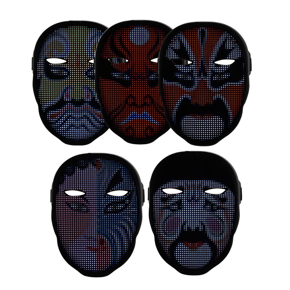 Crony Shining App cosplay Mask With Bluetooth App Party Face Changing Led Display Mask For Party - Image 16
