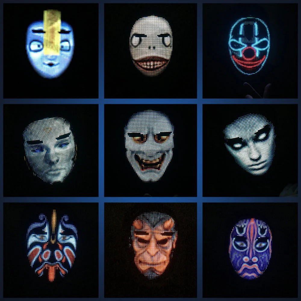 Crony Shining App cosplay Mask With Bluetooth App Party Face Changing Led Display Mask For Party - Image 2