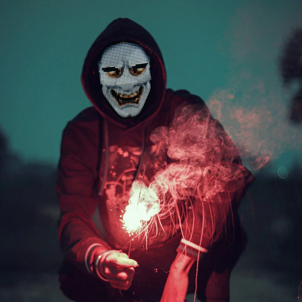 Crony Shining App cosplay Mask With Bluetooth App Party Face Changing Led Display Mask For Party - Image 3