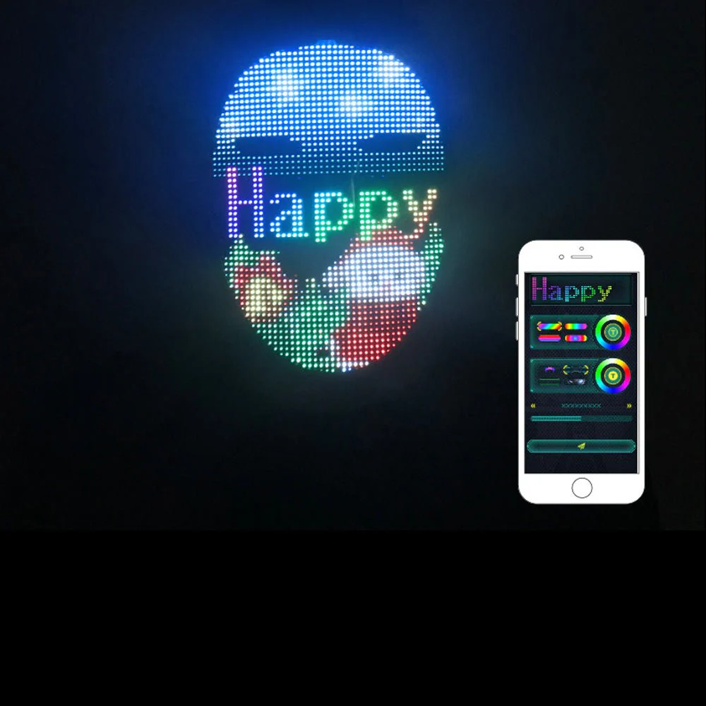 Crony Shining App cosplay Mask With Bluetooth App Party Face Changing Led Display Mask For Party - Image 5