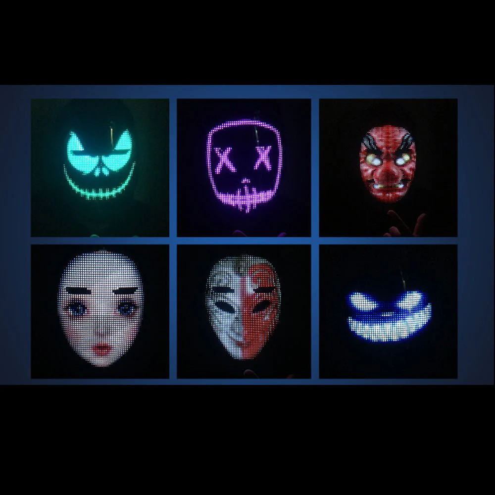 Crony Shining App cosplay Mask With Bluetooth App Party Face Changing Led Display Mask For Party - Image 8