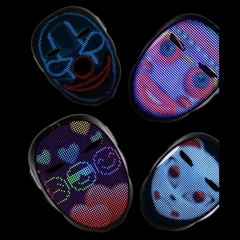 Crony Shining App cosplay Mask With Bluetooth App Party Face Changing Led Display Mask For Party - Image 9