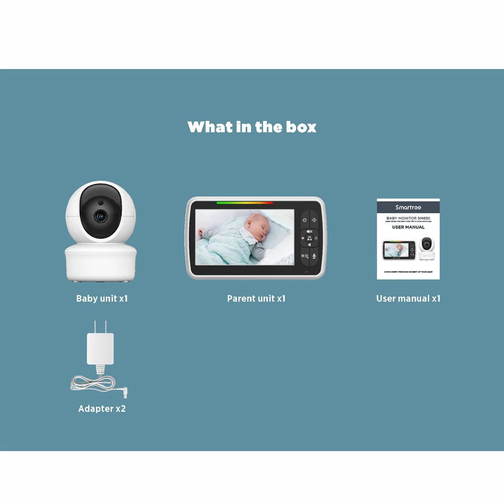 SM650 5inch TFT LCD Baby Monitor 5" Large Screen Baby Monitor Night Vision Two Way Audio Phone Baby Monitor Wireless - Image 10
