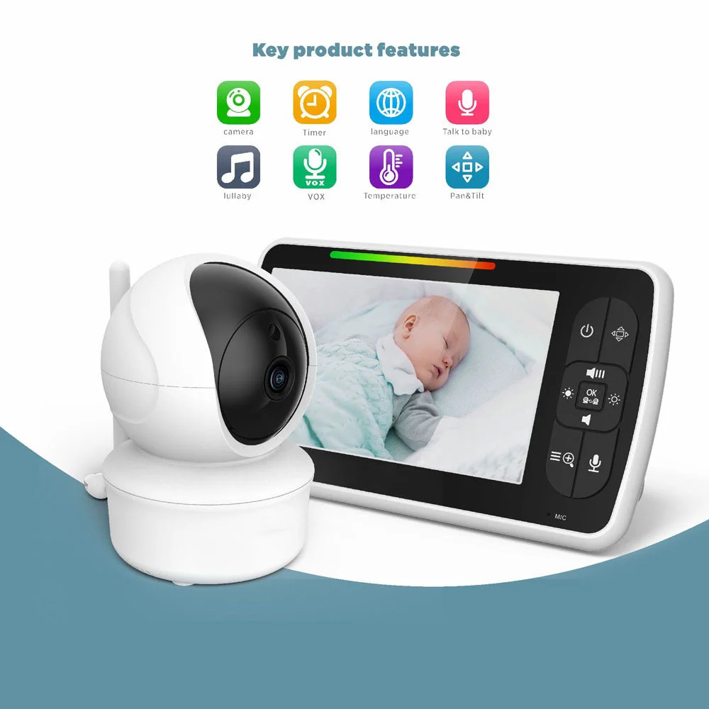 SM650 5inch TFT LCD Baby Monitor 5" Large Screen Baby Monitor Night Vision Two Way Audio Phone Baby Monitor Wireless - Image 6