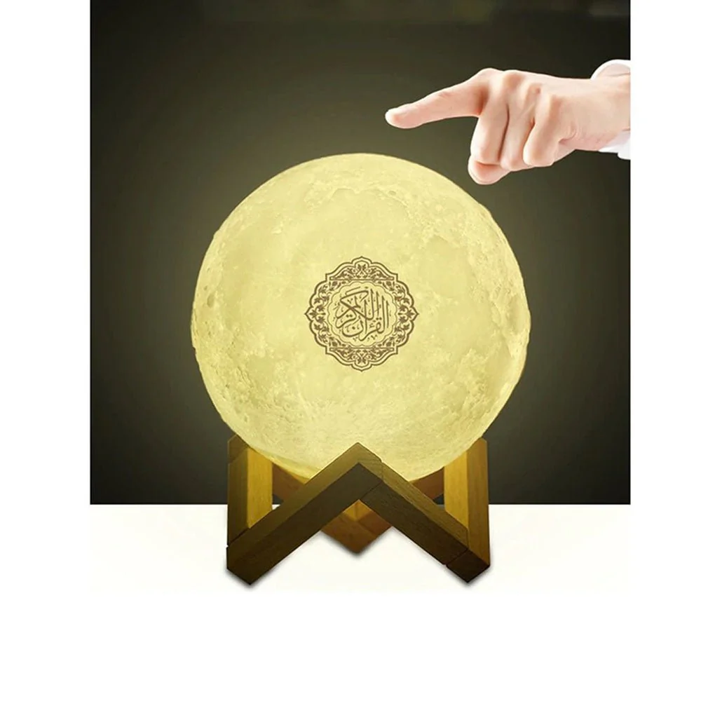 CRONY SQ-520 Moon Lamp Quran Speaker With Remote And USB Cable White/Beige - Image 13