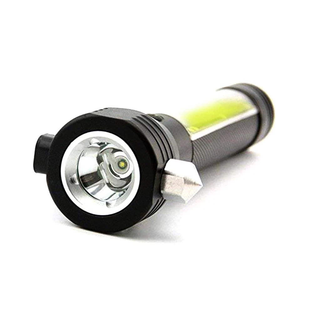 CRONY T09 Solar  Usb Rechargeable Led Flashlight Solar Portable Hand Light Car Emergency Rescue Hammer Tool Safety Escape Hammer Compass - Image 2
