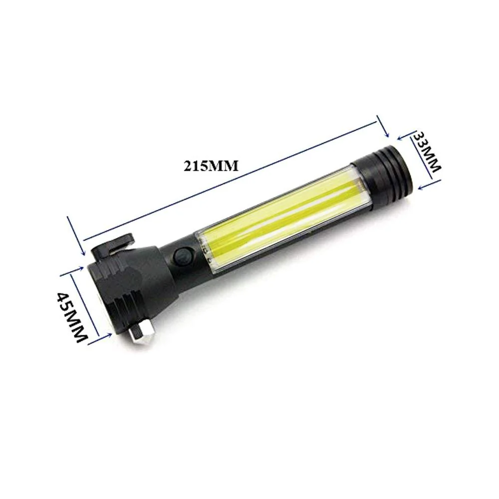 CRONY T09 Solar  Usb Rechargeable Led Flashlight Solar Portable Hand Light Car Emergency Rescue Hammer Tool Safety Escape Hammer Compass - Image 3