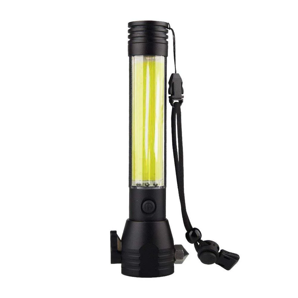 CRONY T09 Solar  Usb Rechargeable Led Flashlight Solar Portable Hand Light Car Emergency Rescue Hammer Tool Safety Escape Hammer Compass - Image 7