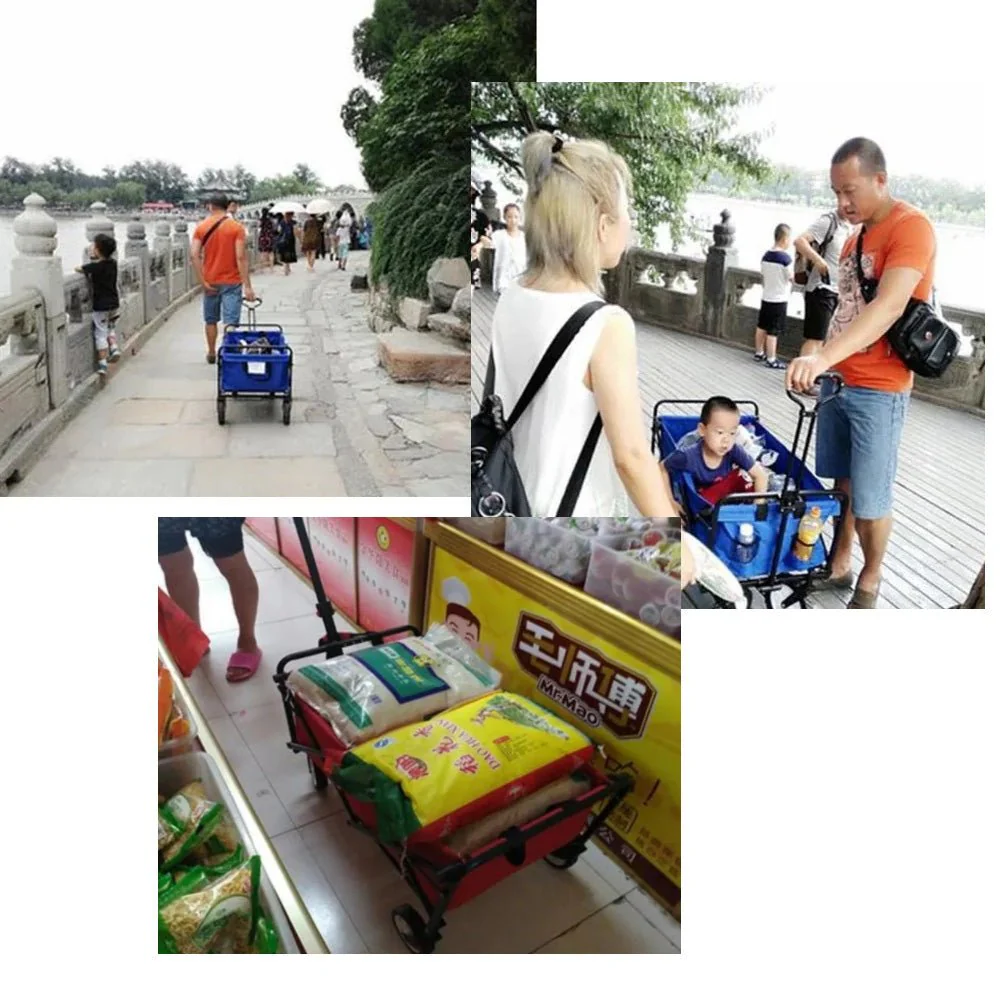 CRONY TC3015 Folding Cart Heavy Duty  Collapsible Folding  Wagon Utility Shopping Outdoor Camping Garden Cart | Green - Image 10