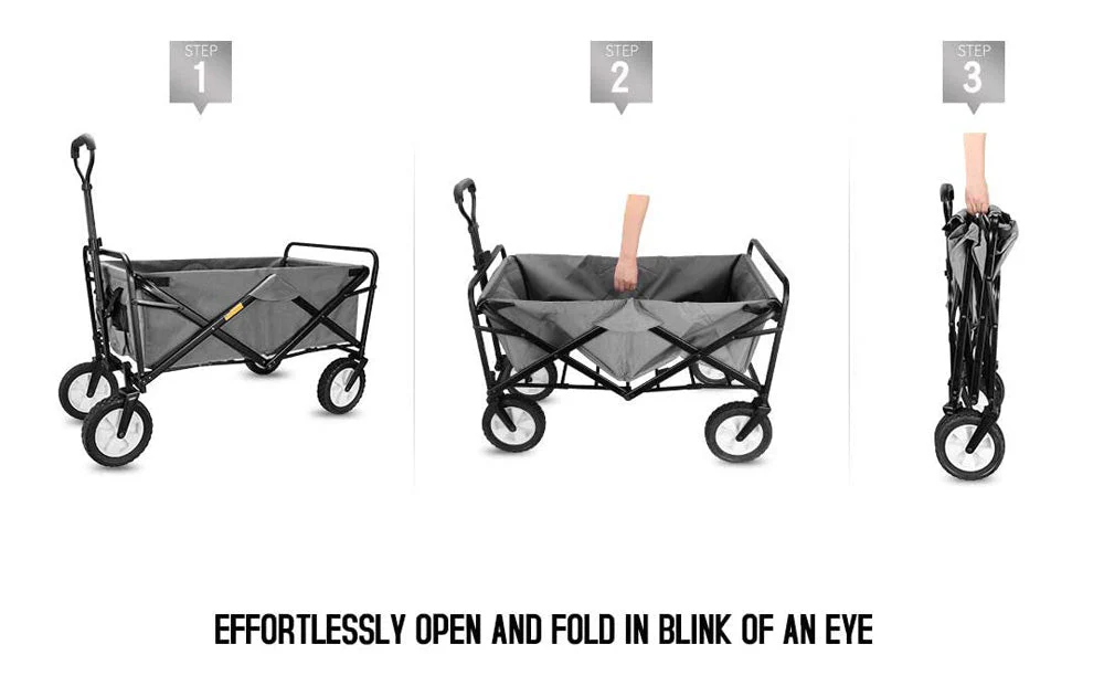 CRONY TC3015 Folding Cart Heavy Duty  Collapsible Folding  Wagon Utility Shopping Outdoor Camping Garden Cart | Green - Image 7