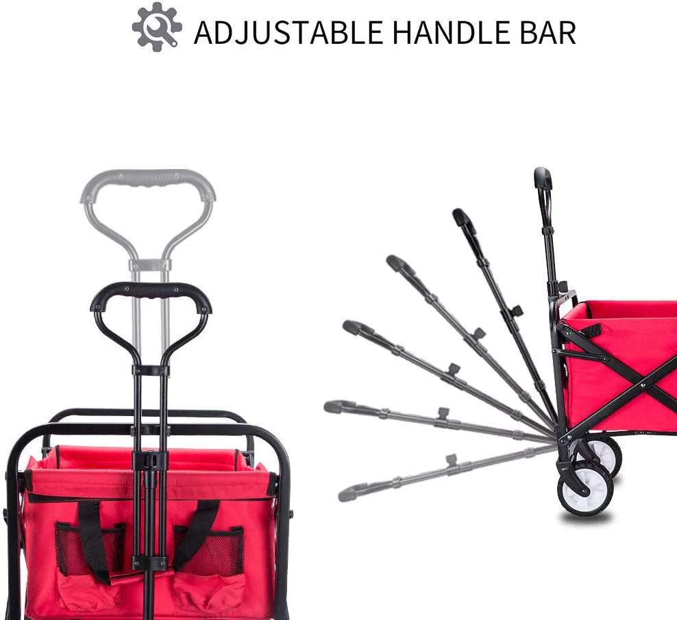 CRONY TC3015 Folding Cart Heavy Duty  Collapsible Folding  Wagon Utility Shopping Outdoor Camping Garden Cart | Green - Image 8