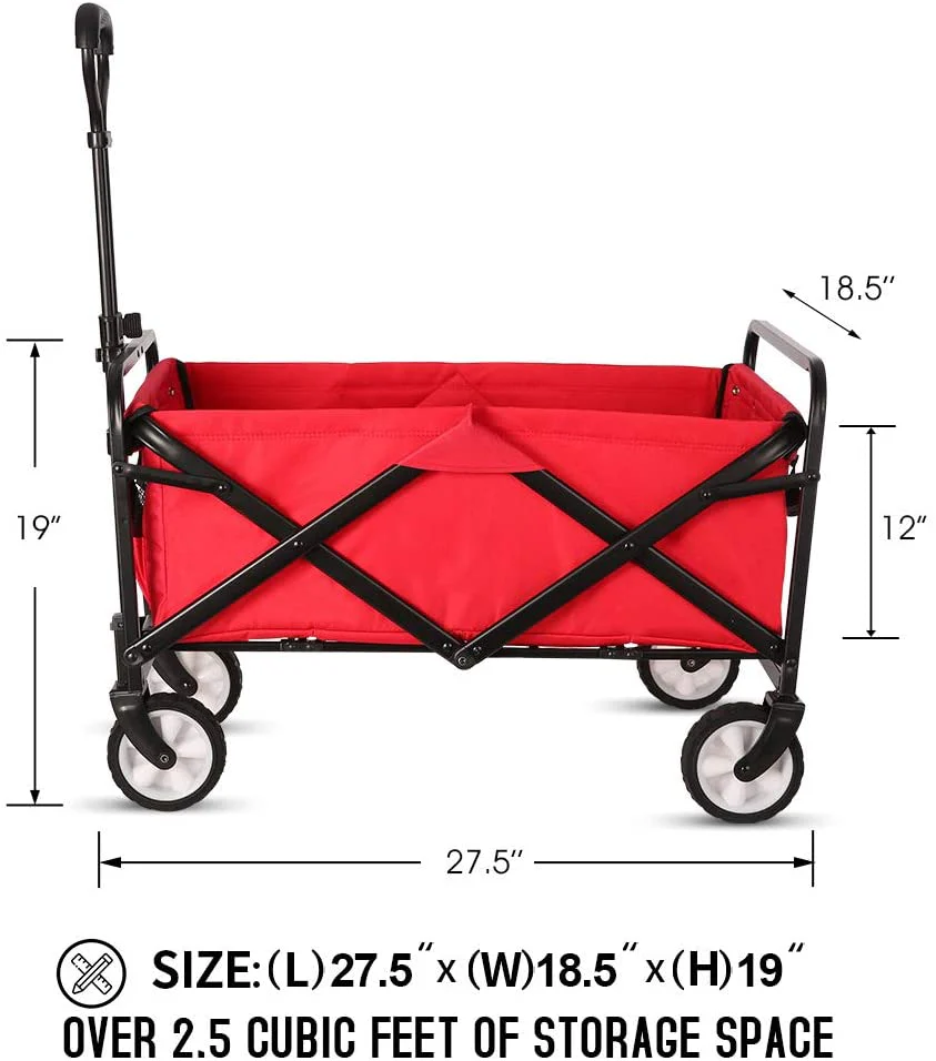 CRONY TC3015 Folding Cart Heavy Duty  Collapsible Folding  Wagon Utility Shopping Outdoor Camping Garden Cart | Green - Image 9