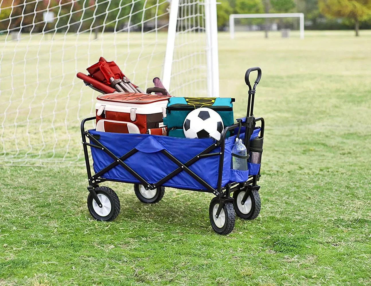 CRONY TC3015 Folding Cart Heavy Duty Collapsible Folding Wagon Utility Shopping Outdoor Camping Garden Cart | RED - Image 3