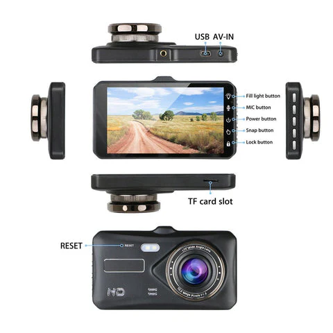 V3S Dual-Camera touch dashcam 1080P Full HD 4" IPS LCD Touch Screen Display Dual Lens Car Camera Car DVR - Image 2