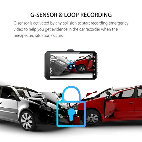 V3S Dual-Camera touch dashcam 1080P Full HD 4" IPS LCD Touch Screen Display Dual Lens Car Camera Car DVR - Image 6