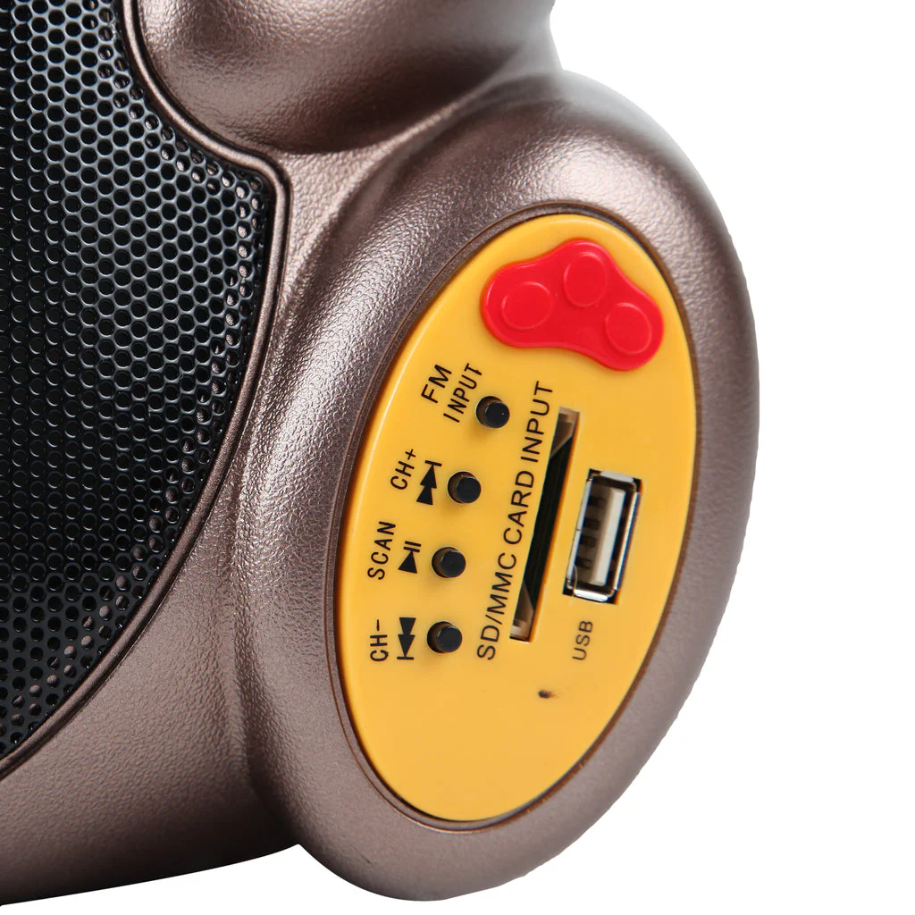 V6E speaker Portable Bear Ibastek Subwoofer Speaker Karaoke - Image 3