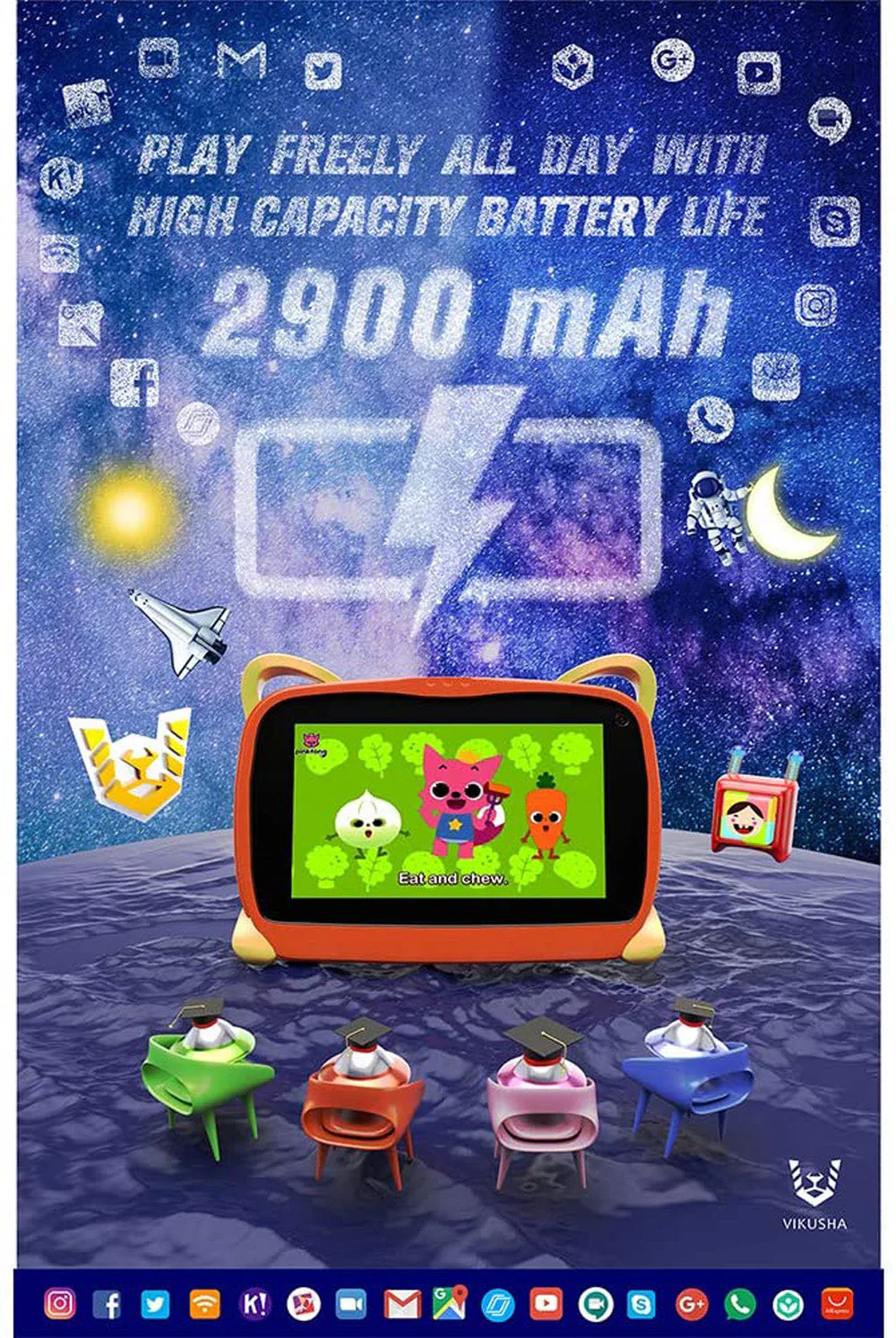 VK-R1 7inch table PC Kids Education Tablet PC,7 inch,1GB Ram,8GB,Kids Mode,Designed for Kids Education - Image 13