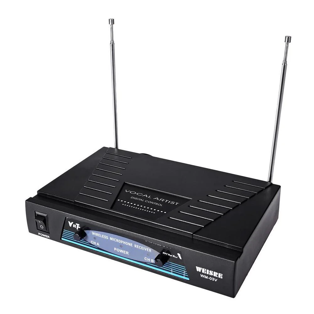 WEISRE WM-03V  Dual wireless microphone Professional 210 - 280MHz VHF Wireless Handheld Dual Channel Transmitter Mic Set - Image 8