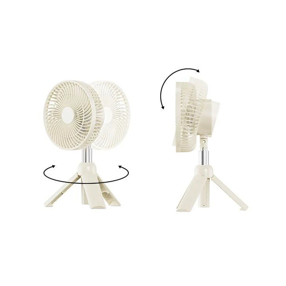 WT-RD09 Telescopic Outdoor Fan With LED lighting Tripod Household Retractable Fan USB Rechargeable Outdoor Camping Multifunctional Fan - Image 5