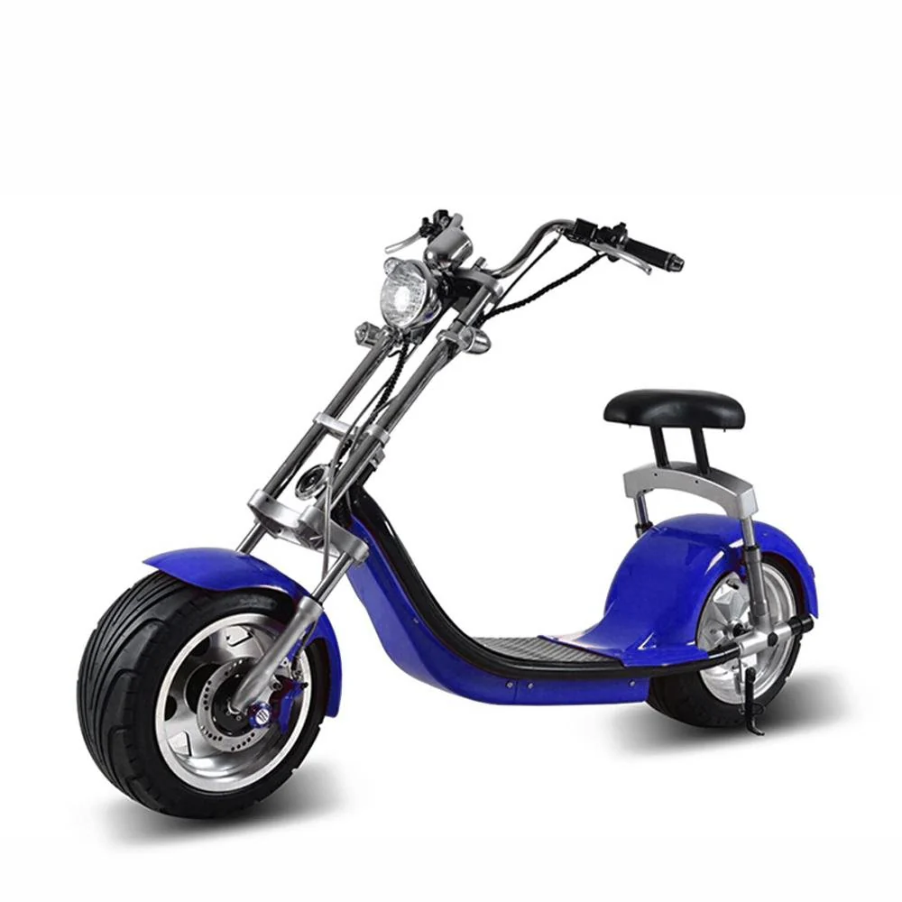 CRONY X7 Harley Style 2 Wheel Fat Tyre Electric Single Seater Electric Motorcycle BLUE