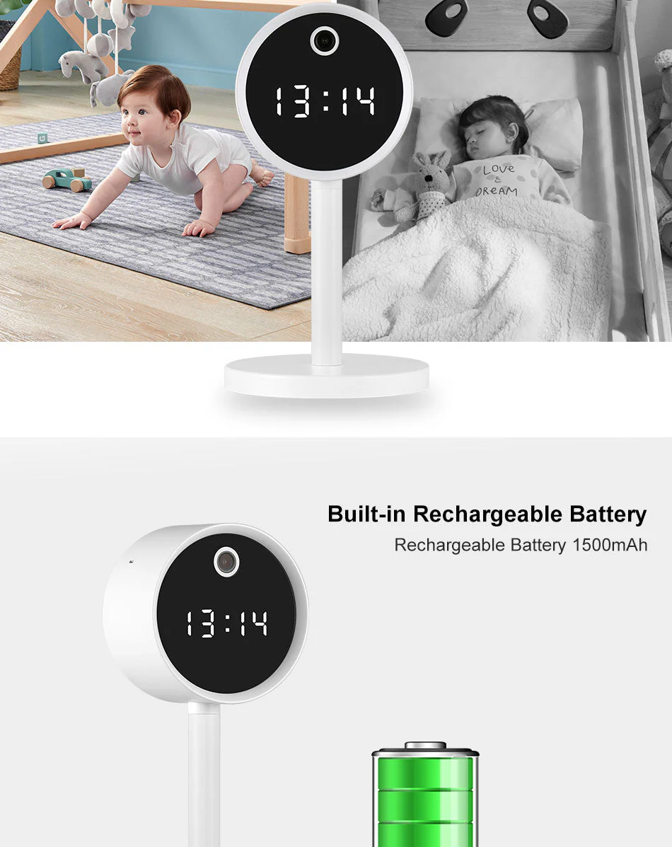 CRONY X8-1080P-WiFi Clock Camera Wireless Clock Camera Head Design Table Clock - Image 11