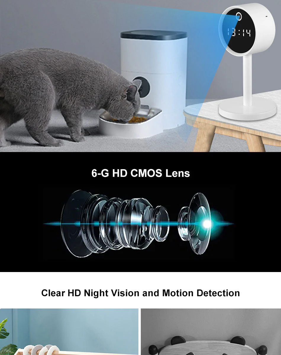 CRONY X8-1080P-WiFi Clock Camera Wireless Clock Camera Head Design Table Clock - Image 12