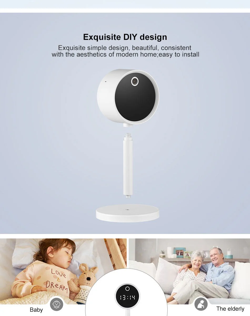 CRONY X8-1080P-WiFi Clock Camera Wireless Clock Camera Head Design Table Clock - Image 9