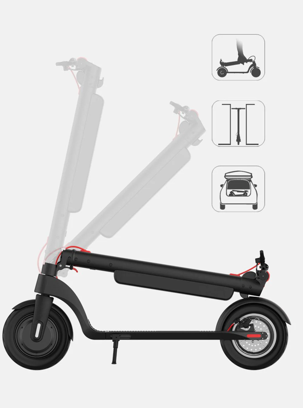 CRONY X8 Electric Kick Scooter Max speed 38KM Replaceable dual battery capacity Foldable10 inch - Image 15