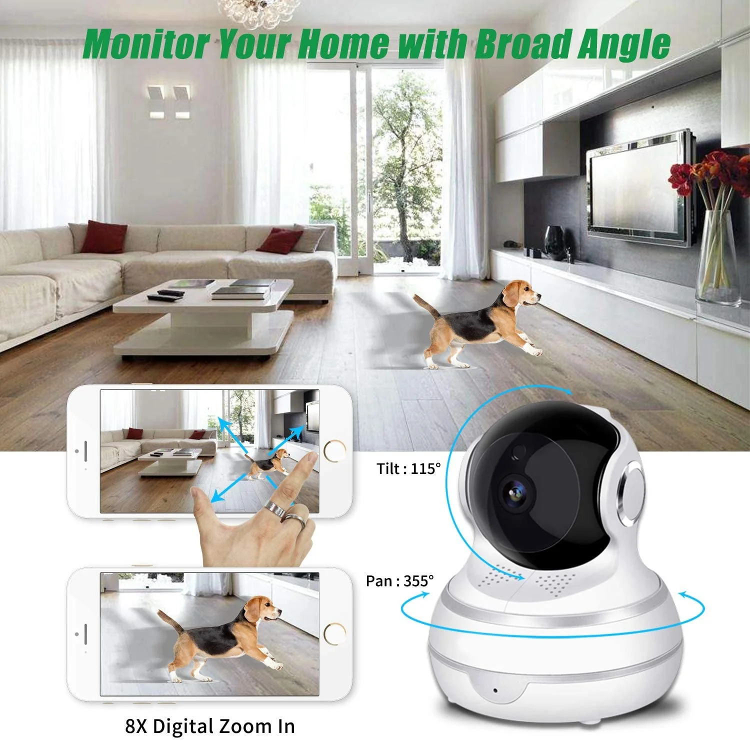 XY-R9820-F3 Wireless Home Security Camera 1080P WiFi IP Camera - Image 3